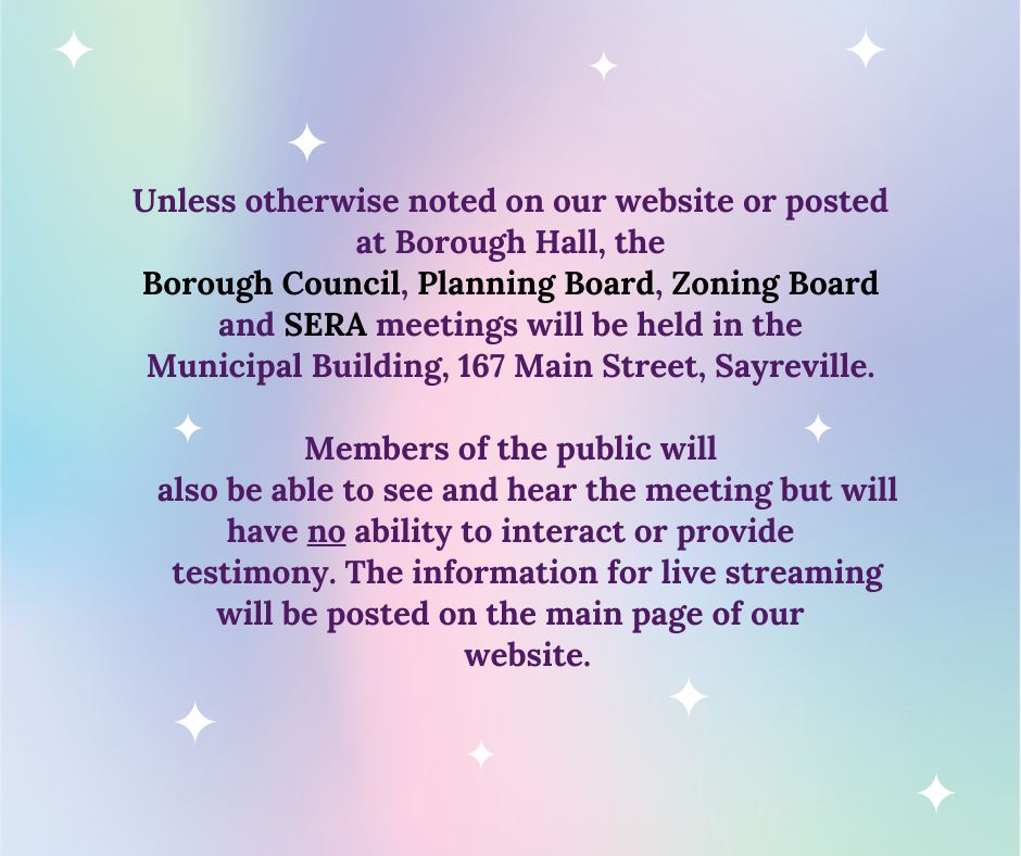 Live Streaming Of Meetings Borough of Sayreville News